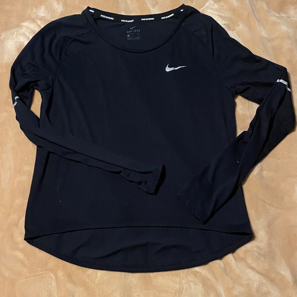 Nike Women's Running Black Long Sleeve Tee Shirt Sz S